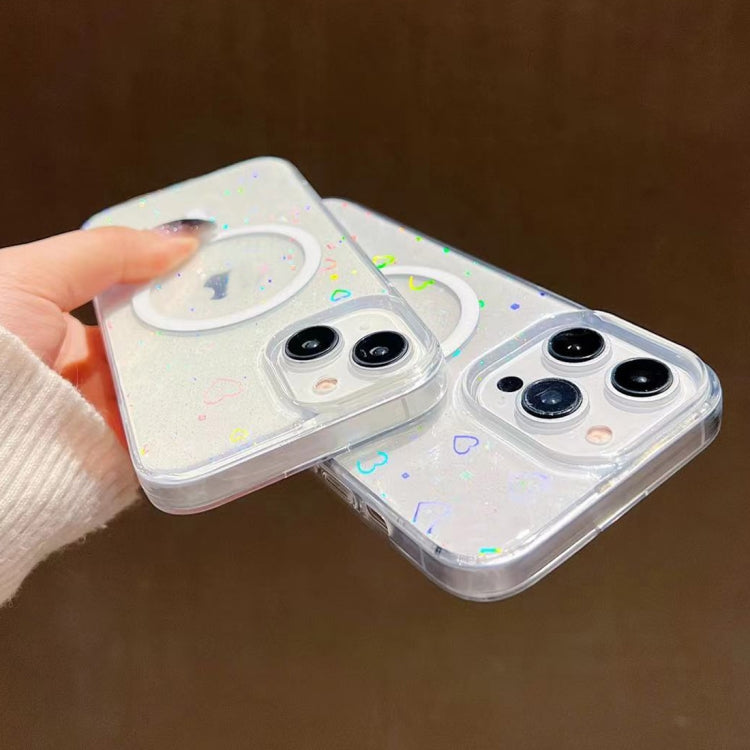 For iPhone 13 Laser Love MagSafe TPU Phone Case(Transparent) - iPhone 13 Cases by PMC TechLife | Online Shopping South Africa | PMC TechLife