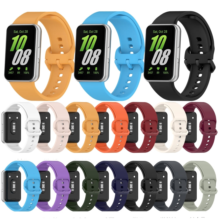 For Samsung Galaxy Fit 3 Solid Color Colorful Buckle Silicone Watch Band(Wine Red) - Watch Bands by PMC TechLife | Online Shopping South Africa | PMC TechLife