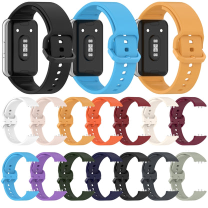 For Samsung Galaxy Fit 3 Solid Color Colorful Buckle Silicone Watch Band(Black) - Watch Bands by PMC Jewellery | Online Shopping South Africa | PMC Jewellery