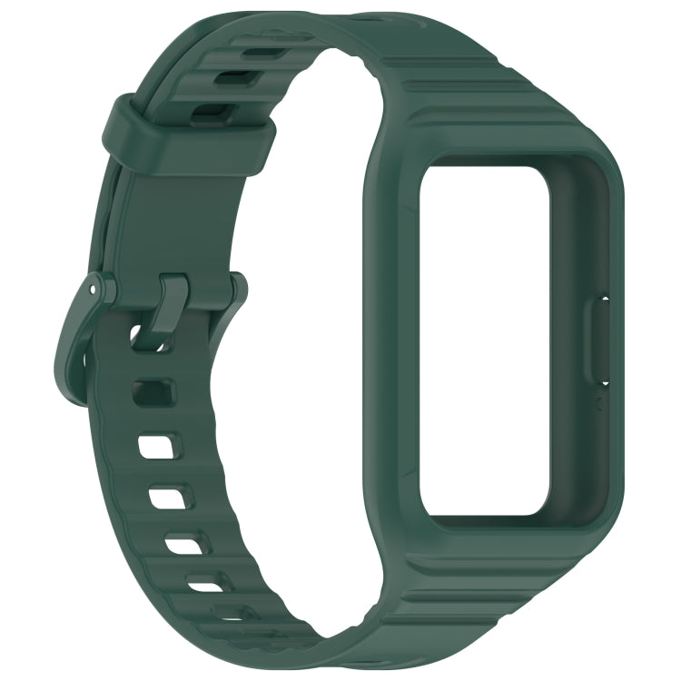 For Samsung Galaxy Fit 3 Integrated TPU Watch Band(Dark Green) - Watch Bands by PMC Jewellery | Online Shopping South Africa | PMC Jewellery