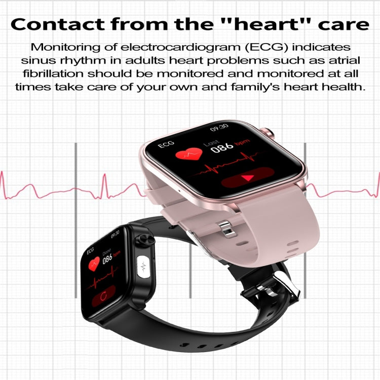 ET570 1.96 inch Color Screen Smart Watch Silicone Strap, Support Bluetooth Call / ECG(Black) - Smart Watches by PMC TechLife | Online Shopping South Africa | PMC TechLife