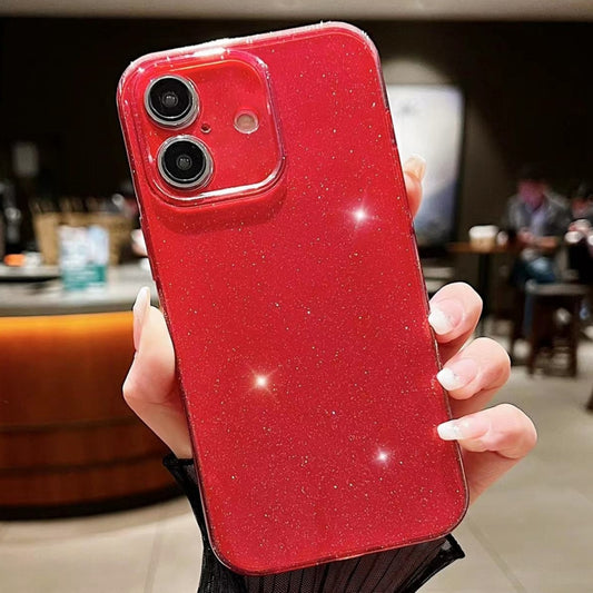 For iPhone 16 Jelly Glitter Solid Color TPU Phone Case(Red) - iPhone 16 Cases by PMC Jewellery | Online Shopping South Africa | PMC Jewellery | Buy Now Pay Later Mobicred