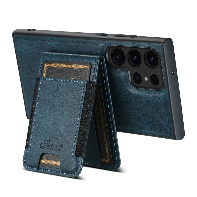 For Samsung Galaxy S24 Ultra 5G Suteni H17 Oil Eax Leather Detachable Wallet Phone Case(Blue) - Galaxy S24 Ultra 5G Cases by Suteni | Online Shopping South Africa | PMC Jewellery | Buy Now Pay Later Mobicred