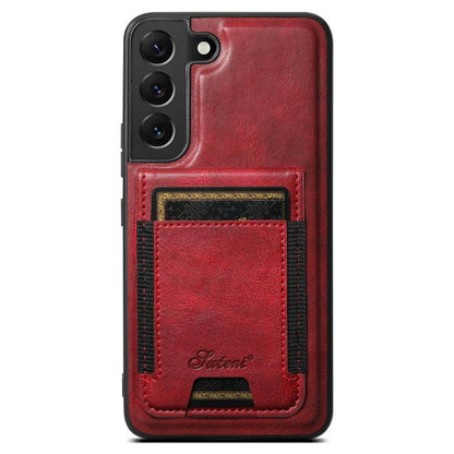 For Samsung Galaxy S25 5G Suteni H17 Oil Eax Leather MagSafe Detachable Wallet Phone Case(Red) - Galaxy S25 5G Cases by Suteni | Online Shopping South Africa | PMC Jewellery | Buy Now Pay Later Mobicred