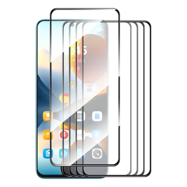 For OPPO Reno11 F 5pcs ENKAY Full Glue High Aluminum-silicon Tempered Glass Film - Reno11 F Tempered Glass by ENKAY | Online Shopping South Africa | PMC Jewellery | Buy Now Pay Later Mobicred