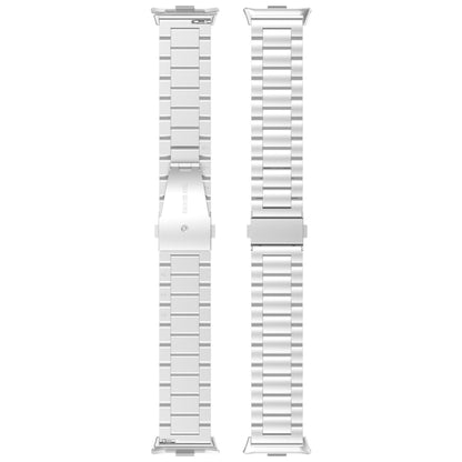 For Redmi Watch 4 Three Bead Stainless Steel Metal Watch Band(Black) - Watch Bands by PMC Jewellery | Online Shopping South Africa | PMC Jewellery