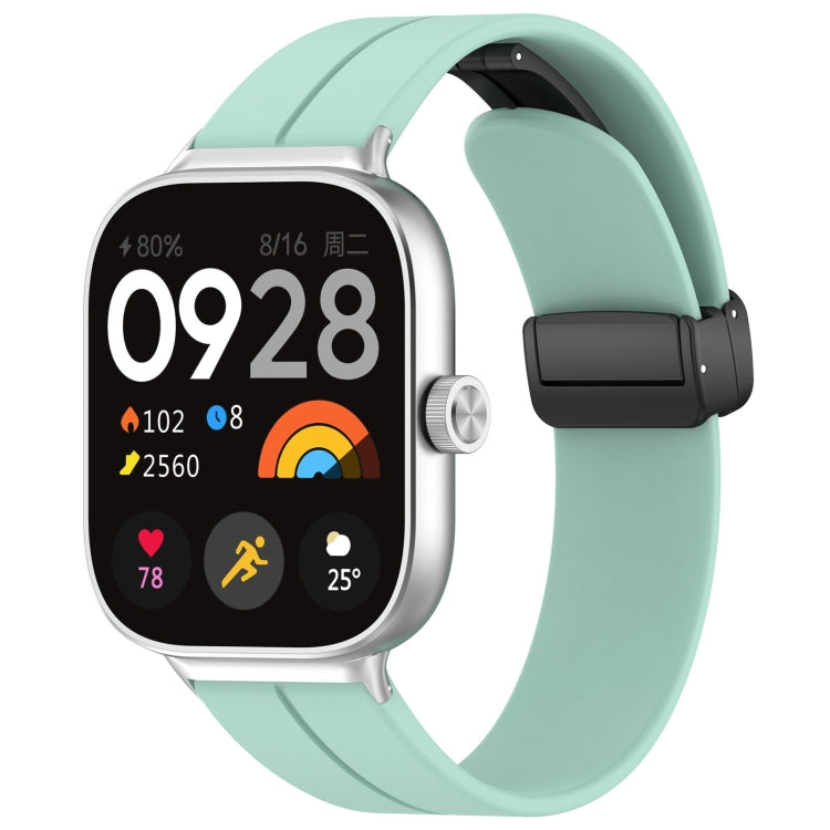 For Redmi Watch 4 Groove Folding Magnetic Buckle Silicone Watch Band(Teal) - Watch Bands by PMC Jewellery | Online Shopping South Africa | PMC Jewellery