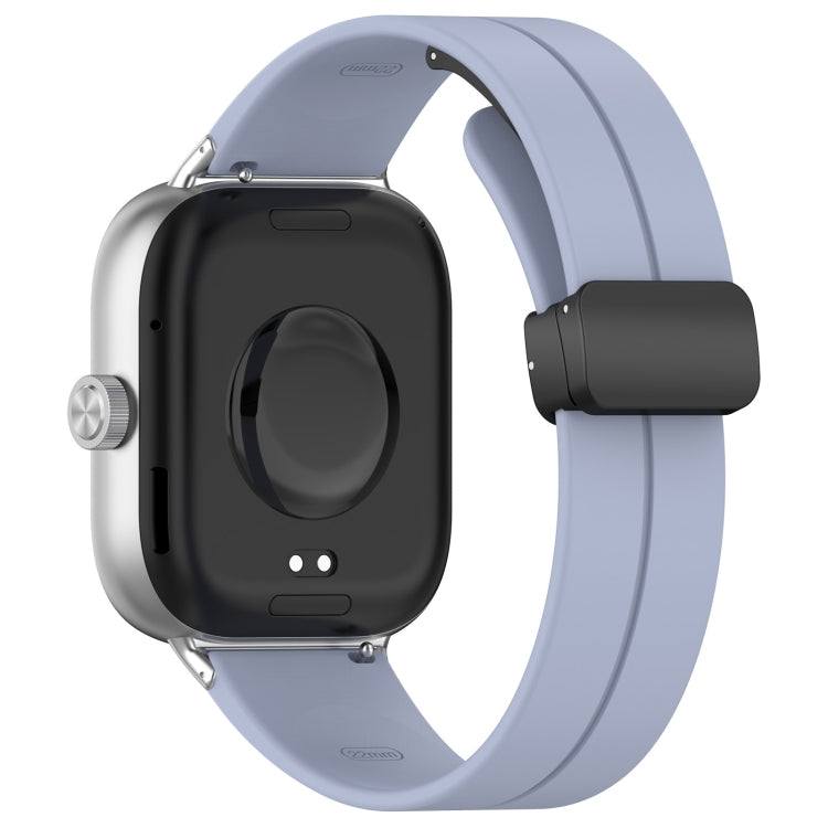 For Redmi Watch 4 Groove Folding Magnetic Buckle Silicone Watch Band(Light Blue) - Watch Bands by PMC TechLife | Online Shopping South Africa | PMC TechLife