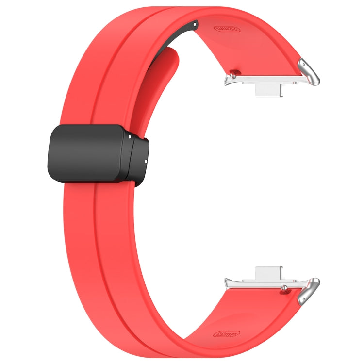 For Xiaomi  Mi Band 8 Pro Groove Folding Magnetic Buckle Silicone Watch Band(Red) - Watch Bands by PMC Jewellery | Online Shopping South Africa | PMC Jewellery