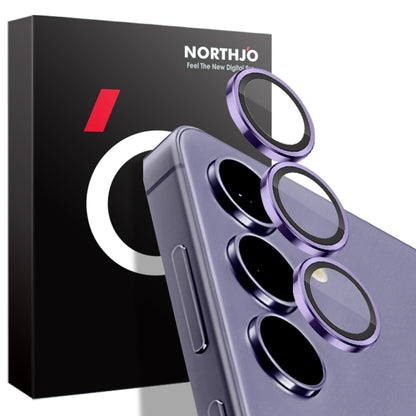 For Samsung Galaxy S24 5G NORTHJO Camera LensCD Vein Metal Ring Tempered Glass Film(Purple) - Galaxy S24 5G Tempered Glass by NORTHJO | Online Shopping South Africa | PMC Jewellery | Buy Now Pay Later Mobicred