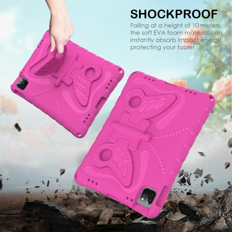 For iPad Air 11 2024 Butterfly Bracket EVA Shockproof Tablet Case(Rose Red) - iPad Air 11 2024 Cases by PMC Jewellery | Online Shopping South Africa | PMC Jewellery | Buy Now Pay Later Mobicred