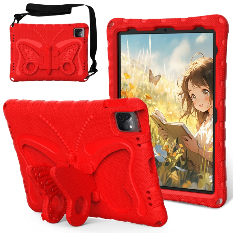 For iPad Pro 11 2024 Butterfly Bracket EVA Shockproof Tablet Case(Red) - iPad Pro 11 2024 Cases by PMC TechLife | Online Shopping South Africa | PMC TechLife | Buy Now Pay Later Mobicred