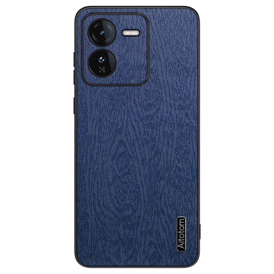 For vivo iQOO Z9 Tree Bark Leather Shockproof Phone Case(Blue) - vivo Cases by PMC Jewellery | Online Shopping South Africa | PMC Jewellery