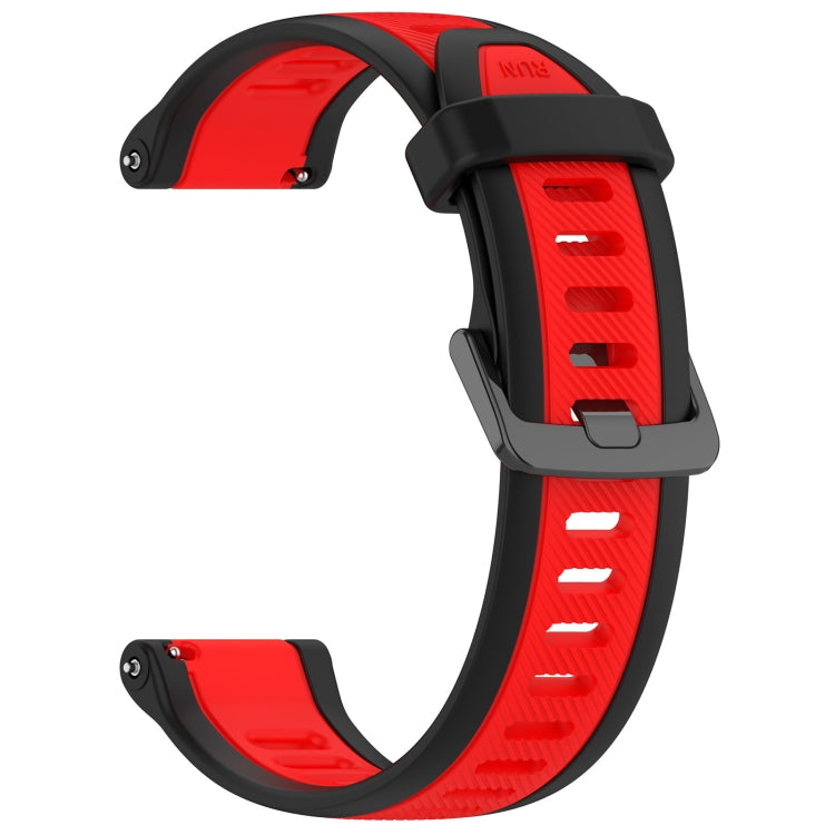 For Garmin Forerunner 265 22mm Two Color Textured Silicone Watch Band(Red+Black) - Watch Bands by PMC Jewellery | Online Shopping South Africa | PMC Jewellery