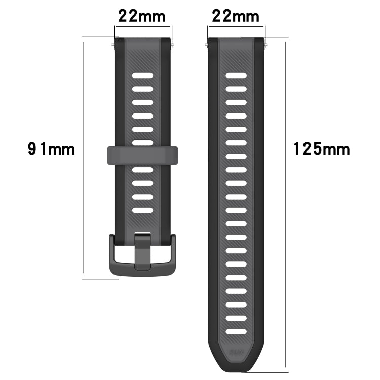 For Garmin Forerunner 255 22mm Two Color Textured Silicone Watch Band(Teal) - Watch Bands by PMC Jewellery | Online Shopping South Africa | PMC Jewellery