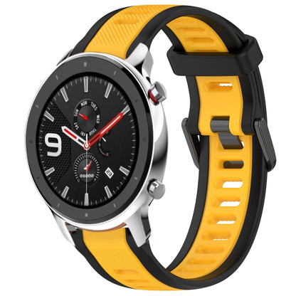 For Amazfit GTR 4 Pro 22mm Two-Color Textured Silicone Watch Band(Yellow+Black) - Watch Bands by PMC Jewellery | Online Shopping South Africa | PMC Jewellery