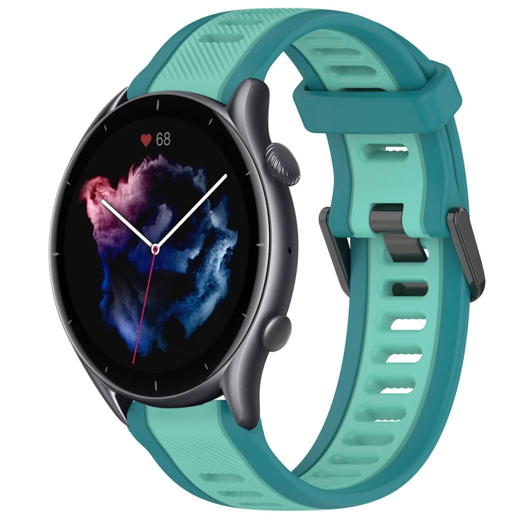For Amazfit 3 22mm Two-Color Textured Silicone Watch Band(Water Duck) - Watch Bands by PMC TechLife | Online Shopping South Africa | PMC TechLife