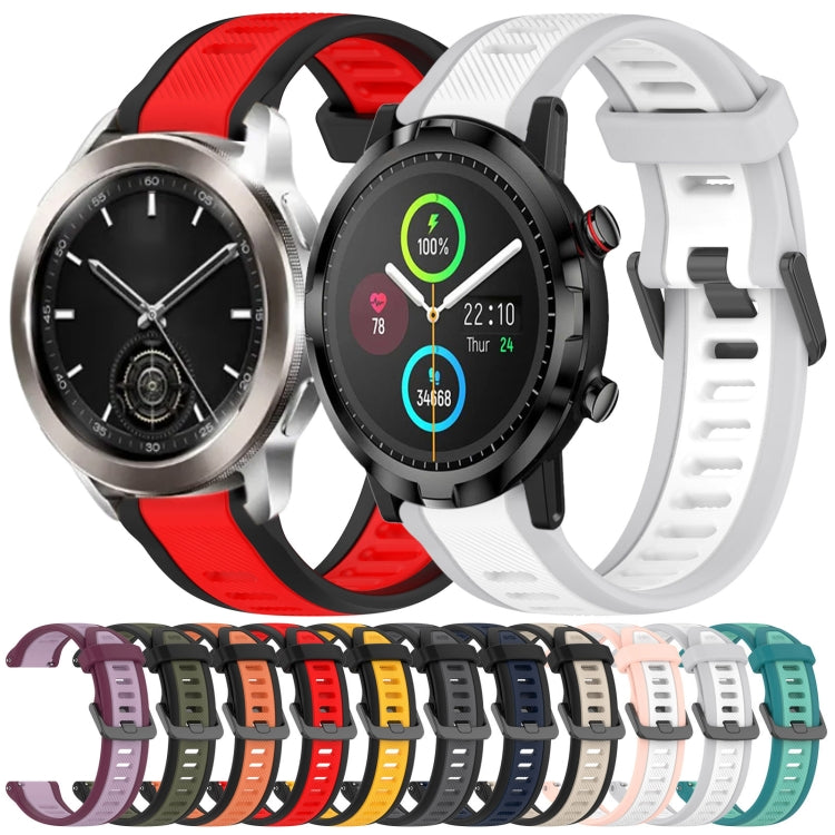 For Xiaomi Watch S1 Active 22mm Two Color Textured Silicone Watch Band(Orange+Black) - free shipping - PMC TechLife - Order now!