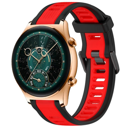 For Honor Watch  GS 4 22mm Two Color Textured Silicone Watch Band(Red+Black) - Watch Bands by PMC Jewellery | Online Shopping South Africa | PMC Jewellery