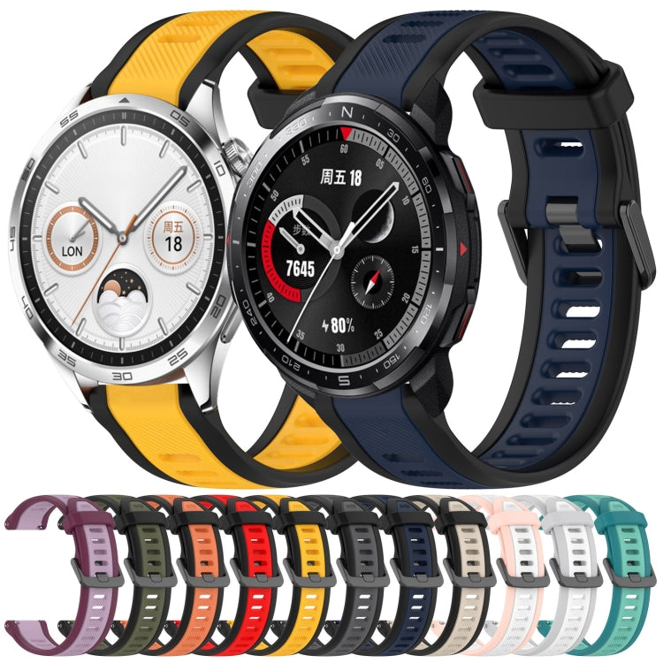 For Huawei Watch 4 Pro 22mm Two Color Textured Silicone Watch Band(Teal) - Watch Bands by PMC Jewellery | Online Shopping South Africa | PMC Jewellery