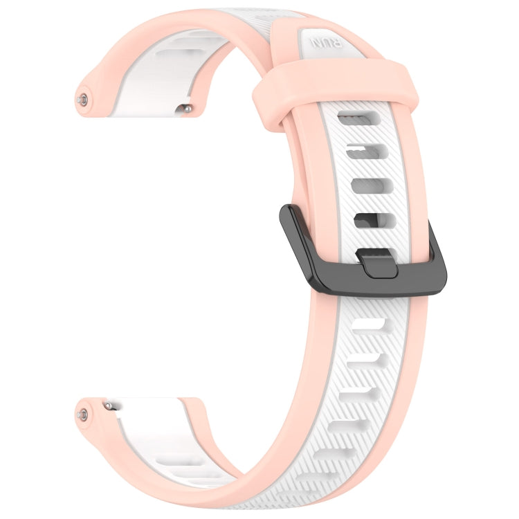 For Amazfit Active 20mm Two-Color Textured Silicone Watch Band(White+Pink) - Watch Bands by PMC TechLife | Online Shopping South Africa | PMC TechLife