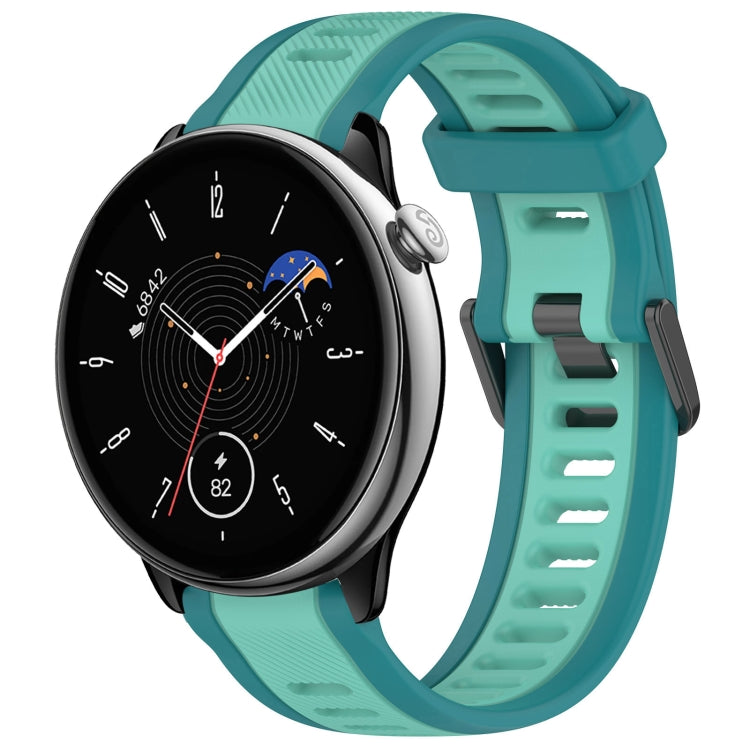 For Amazfit GTR Mini 20mm Two-Color Textured Silicone Watch Band(Water Duck) - Watch Bands by PMC TechLife | Online Shopping South Africa | PMC TechLife