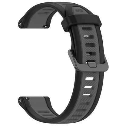 For Amazfit Pop 20mm Two-Color Textured Silicone Watch Band(Grey+Black) - Watch Bands by PMC Jewellery | Online Shopping South Africa | PMC Jewellery