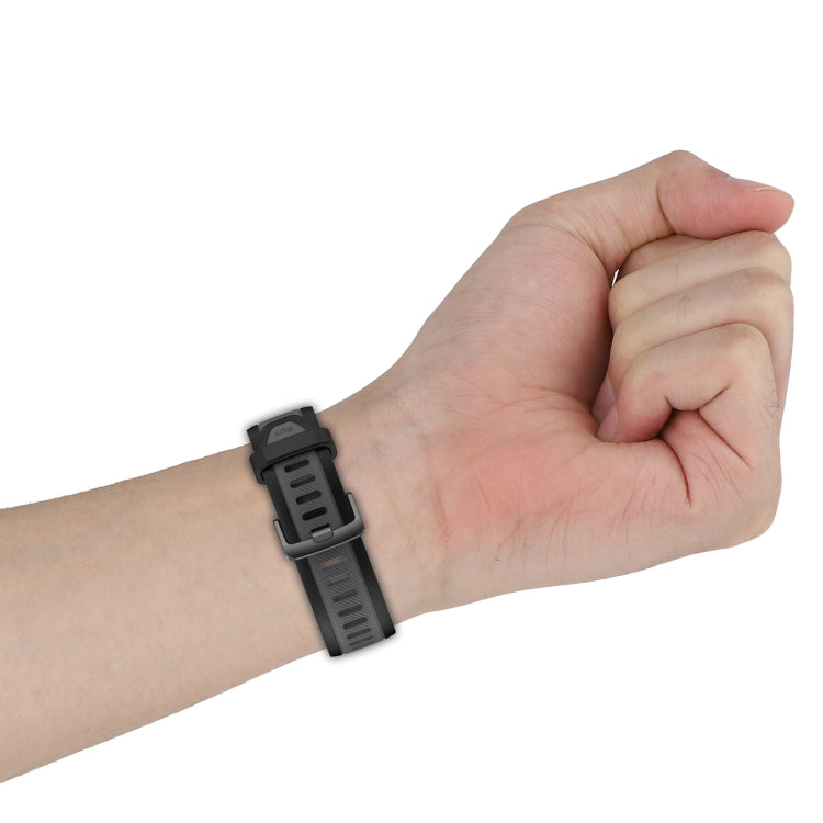 For Amazfit Active 20mm Two-Color Textured Silicone Watch Band(Orange+Black) - Watch Bands by PMC TechLife | Online Shopping South Africa | PMC TechLife