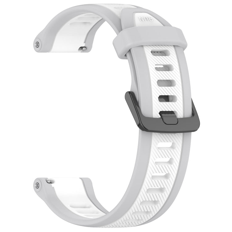 For Samsung Galaxy Watch 6 44mm 20mm Two Color Textured Silicone Watch Band(White+Grey) - Watch Bands by PMC Jewellery | Online Shopping South Africa | PMC Jewellery