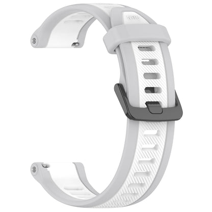 For Samsung  Galaxy Watch 4 Classic 42mm 20mm Two Color Textured Silicone Watch Band(White+Grey) - Watch Bands by PMC Jewellery | Online Shopping South Africa | PMC Jewellery