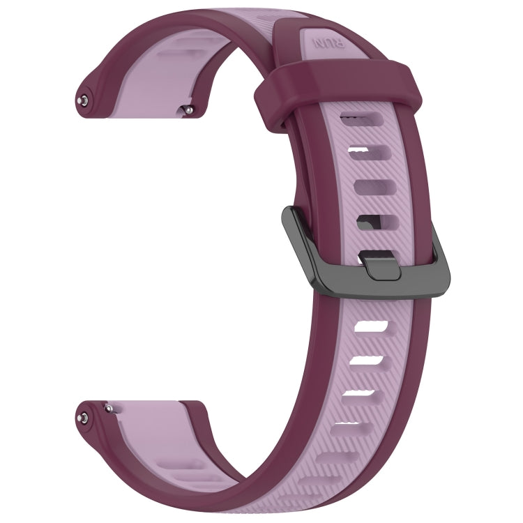 For Garmin Active 5 20mm Two Color Textured Silicone Watch Band(Purple) - Watch Bands by PMC TechLife | Online Shopping South Africa | PMC TechLife