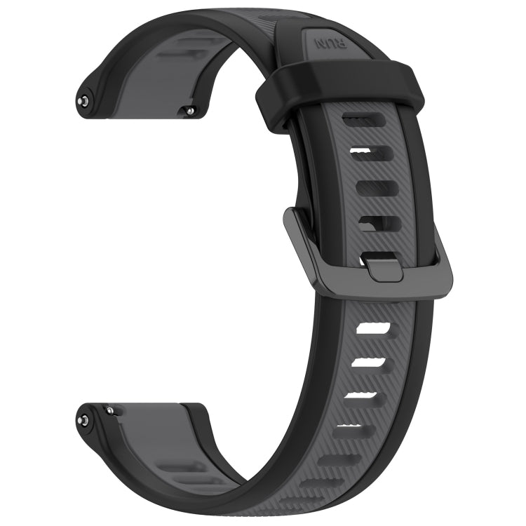 For Garmin Forerunner 55 20mm Two Color Textured Silicone Watch Band(Grey+Black) - Watch Bands by PMC TechLife | Online Shopping South Africa | PMC TechLife