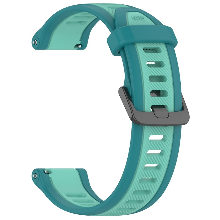 For Garmin Forerunner 55 20mm Two Color Textured Silicone Watch Band(Teal) - Watch Bands by PMC TechLife | Online Shopping South Africa | PMC TechLife