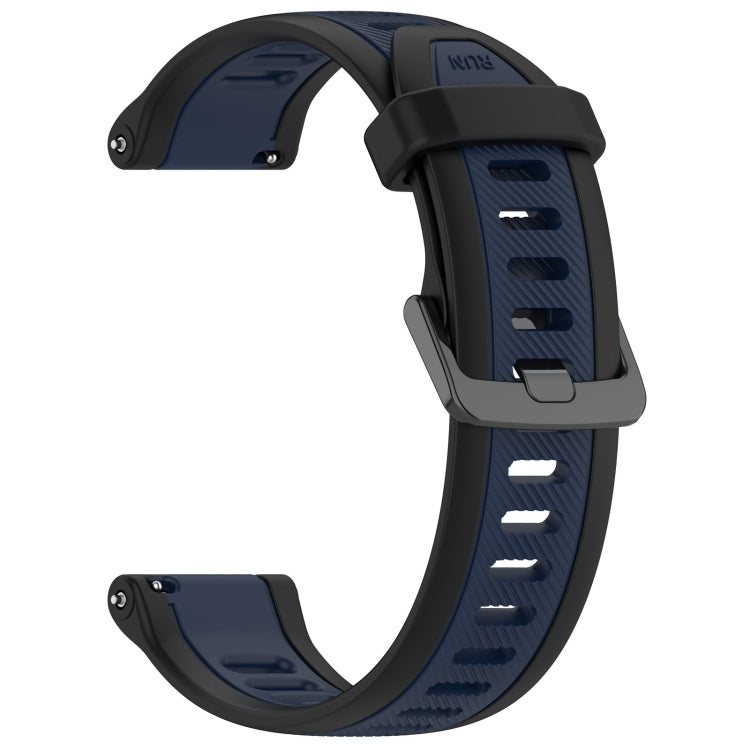 For Garmin Venu 20mm Two Color Textured Silicone Watch Band(Midnight Blue+Black) - Watch Bands by PMC TechLife | Online Shopping South Africa | PMC TechLife