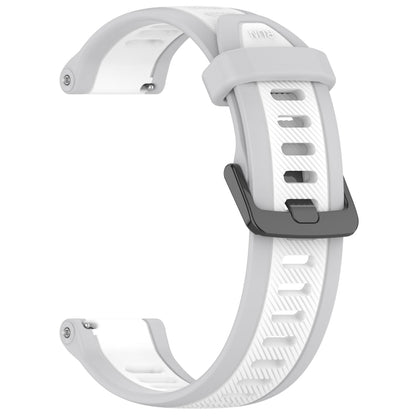 For Garmin Venu SQ 20mm Two Color Textured Silicone Watch Band(White+Grey) - Watch Bands by PMC Jewellery | Online Shopping South Africa | PMC Jewellery