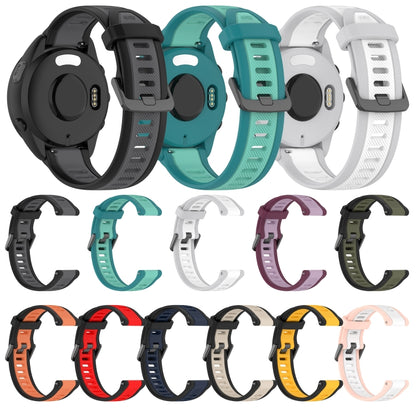 For Garmin Venu 2 Plus 20mm Two Color Textured Silicone Watch Band(Starlight + Black) - Watch Bands by PMC Jewellery | Online Shopping South Africa | PMC Jewellery