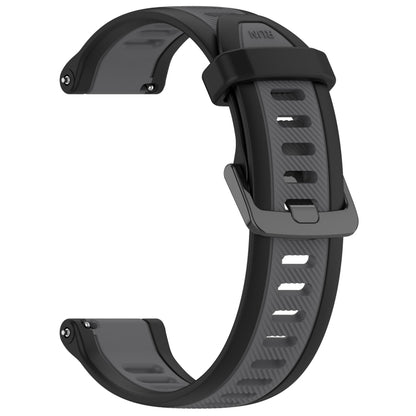 For Garmin Venu 2S 18mm Two Color Textured Silicone Watch Band(Grey+Black) - Watch Bands by PMC Jewellery | Online Shopping South Africa | PMC Jewellery
