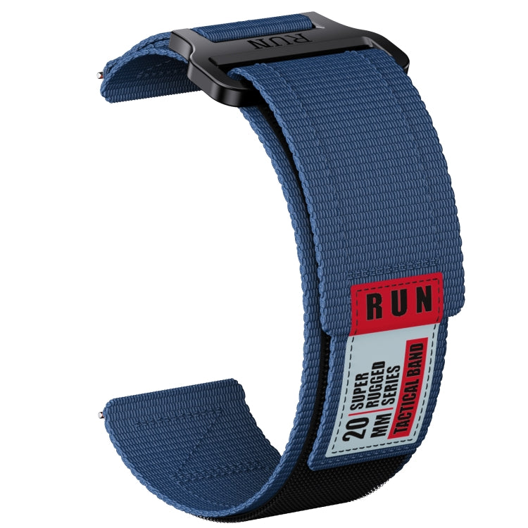 22mm Two Color Nylon Canvas Hook And Loop Fastener Watch Band(Blue+Red) - 22mm Bands by PMC Jewellery | Online Shopping South Africa | PMC Jewellery