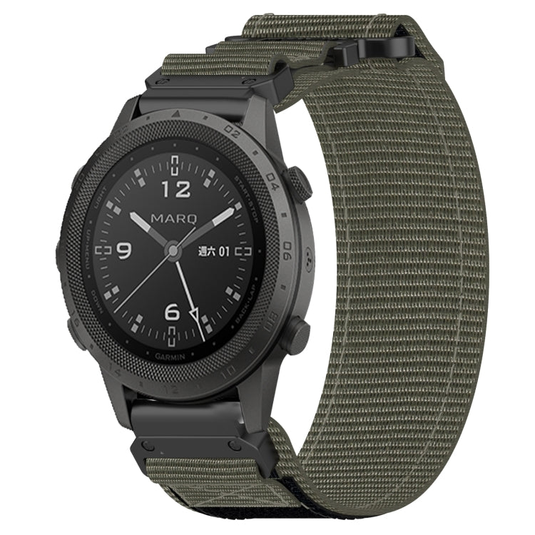 For Garmin MARQ Commander 22mm Nylon Hook And Loop Fastener Watch Band(Grey) - Watch Bands by PMC Jewellery | Online Shopping South Africa | PMC Jewellery