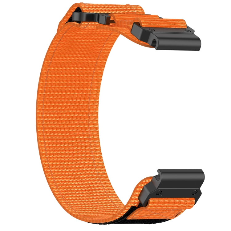 For Garmin Fenix 7 Pro 47mm 22mm Nylon Hook And Loop Fastener Watch Band(Orange) - Watch Bands by PMC Jewellery | Online Shopping South Africa | PMC Jewellery