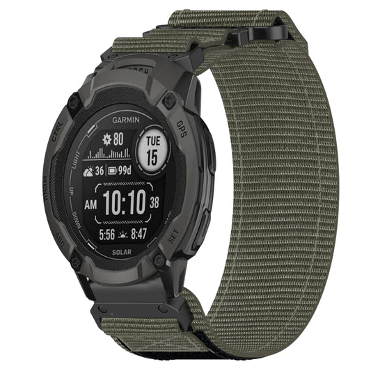 For Garmin  Instinct 2 Solar 22mm Nylon Hook And Loop Fastener Watch Band(Grey) - Watch Bands by PMC Jewellery | Online Shopping South Africa | PMC Jewellery