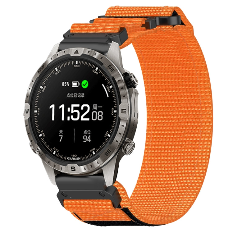 For Garmin MARQ Adventurer Gen 2 22mm Nylon Hook And Loop Fastener Watch Band(Orange) - Watch Bands by PMC Jewellery | Online Shopping South Africa | PMC Jewellery