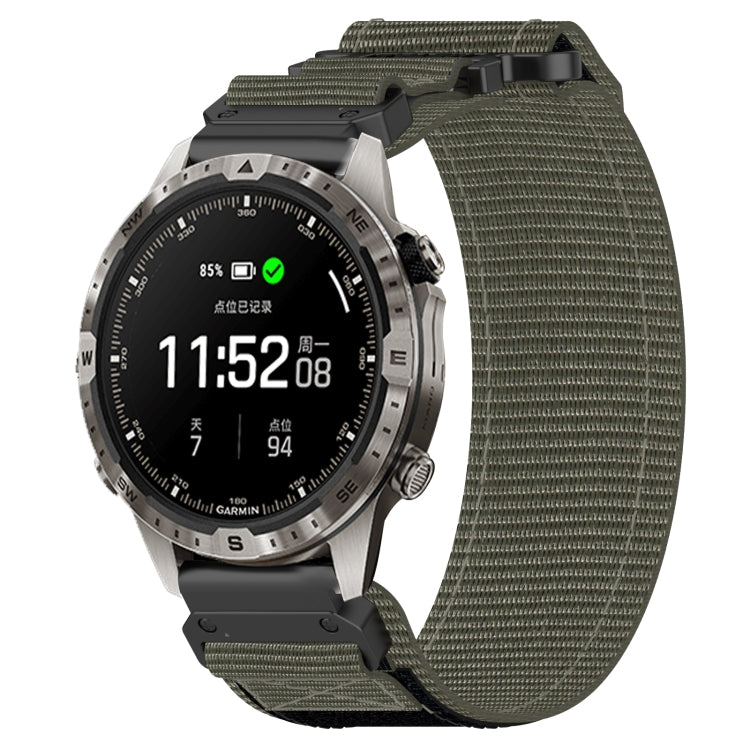 For Garmin MARQ Adventurer Gen 2 22mm Nylon Hook And Loop Fastener Watch Band(Grey) - Watch Bands by PMC TechLife | Online Shopping South Africa | PMC TechLife