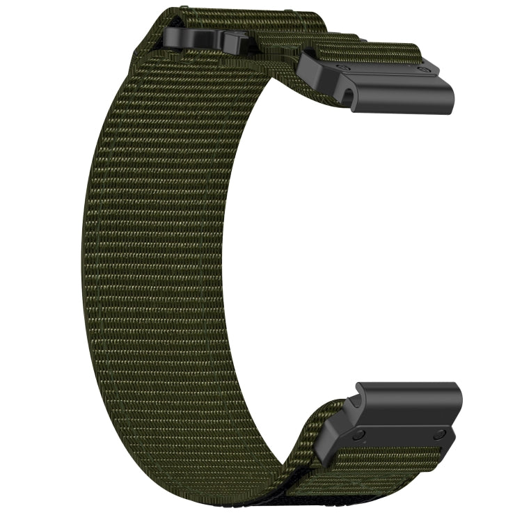 For Garmin Fenix 5 Plus 22mm Nylon Hook And Loop Fastener Watch Band(Army Green) - Watch Bands by PMC TechLife | Online Shopping South Africa | PMC TechLife