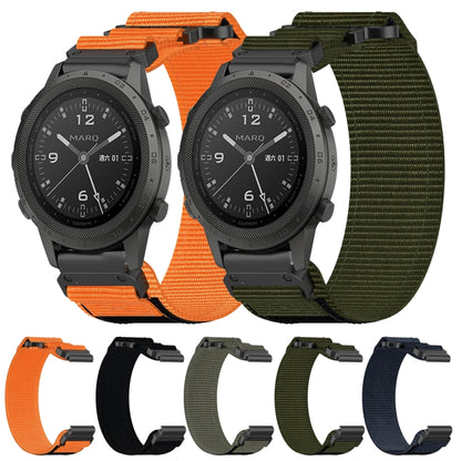 For Garmin Instinct Crossover Solar 22mm Nylon Hook And Loop Fastener Watch Band(Army Green) - Watch Bands by PMC Jewellery | Online Shopping South Africa | PMC Jewellery