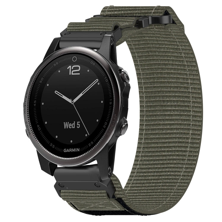 For Garmin Fenix 5S 20mm Nylon Hook And Loop Fastener Watch Band(Grey) - Watch Bands by PMC TechLife | Online Shopping South Africa | PMC TechLife