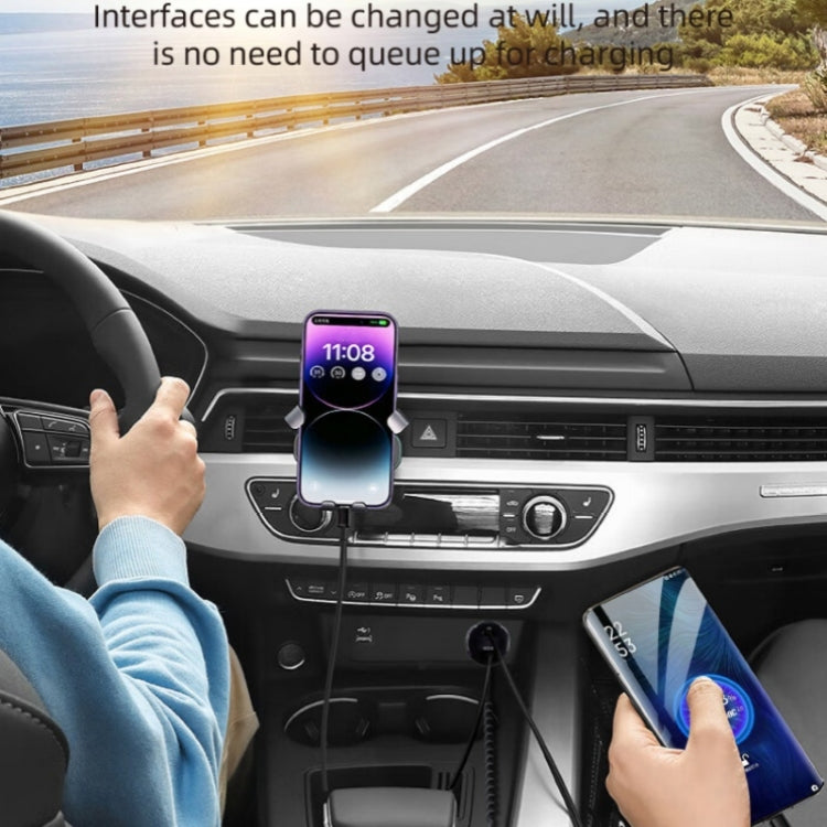 K18B 12-24V Car Charger USB+Type-C Dual Port Charging Adapter with PD 30W Type-C Spring Cable - Car Charger by PMC TechLife | Online Shopping South Africa | PMC TechLife | Buy Now Pay Later Mobicred
