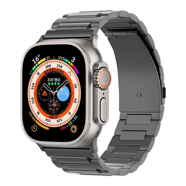 For Apple Watch Series 9 45mm I-Shaped Titanium Watch Band(Black) - Watch Bands by PMC TechLife | Online Shopping South Africa | PMC TechLife