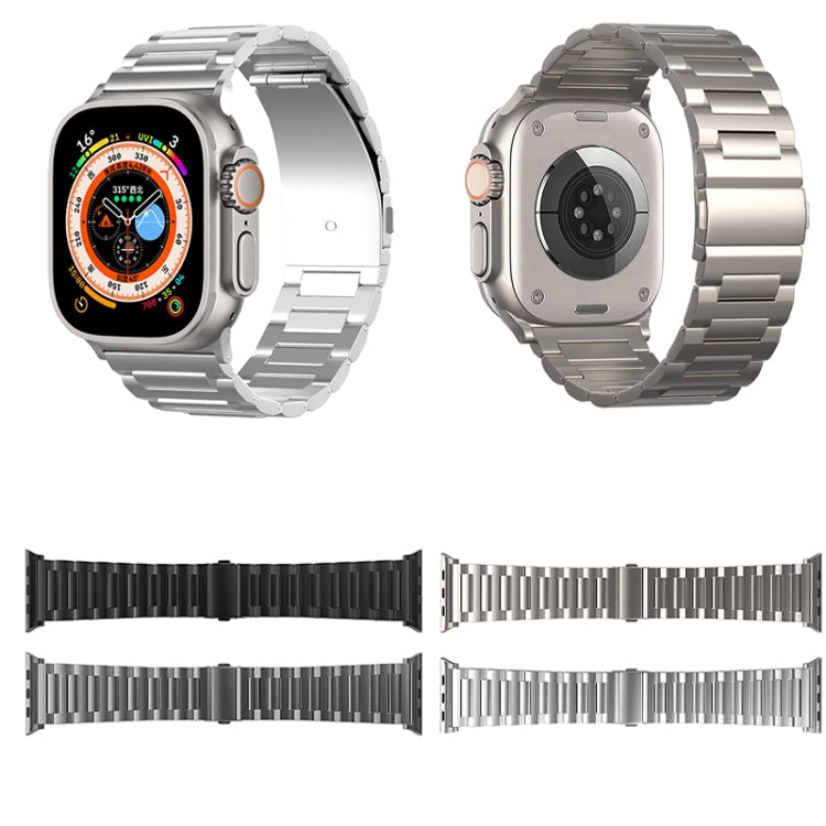 For Apple Watch SE 2023 44mm I-Shaped Titanium Watch Band(Black) - Watch Bands by PMC TechLife | Online Shopping South Africa | PMC TechLife