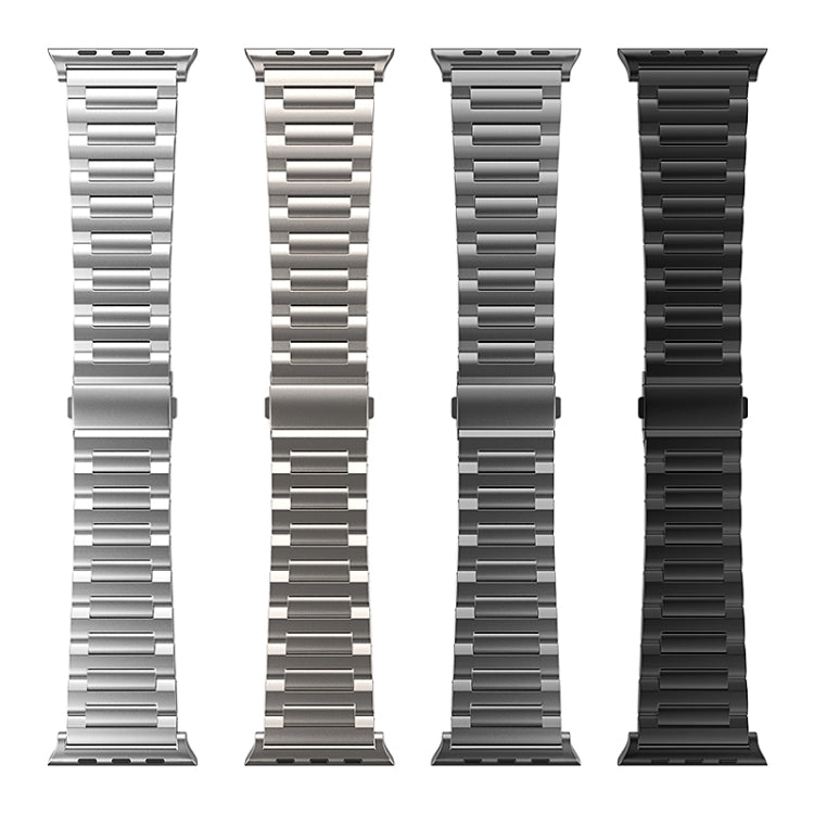 For Apple Watch Series 8 45mm I-Shaped Titanium Watch Band(Black) - Watch Bands by PMC TechLife | Online Shopping South Africa | PMC TechLife